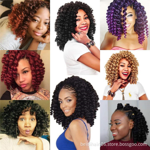 Ringlet Jumpy Wand Curl Crochet Braids Bouncy Jamaican Twist 8inch 20roots